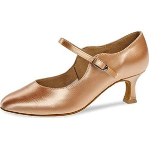 Diamant Dansschoenen voor dames 186-277-094 - satijn beige - normaal - 5 cm flare - Made in Germany, beige, 41.50 EU