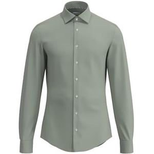 Seidensticker Zakelijk overhemd voor heren, extra slim fit, strijkvrij, kent-kraag, lange mouwen, 100% katoen, groen, 44