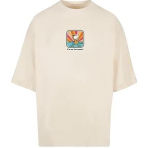 Merchcode Heren Tops Peanuts - I'm on The Moon Enorme Tee, Oversized Fit, Katoen 100 Percent, 3XL, witzand., 3XL