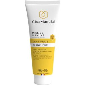 CICAMANUKA - Tandpasta wit met Manuka-Honing IAA15+ – behoudt de glans van de tanden – biologisch gecertificeerd – 75 ml