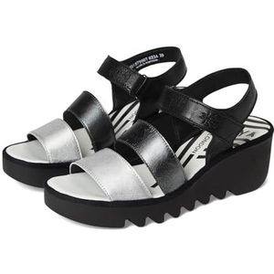 Fly London Dames BEXY575FLY Sandaal, Zilver/Grafiet/Zwart, 2 UK, Zilver Grafiet Zwart, 35 EU
