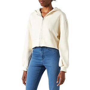 Urban Classics Dames Dames Korte Oversized Zip Jacket Sweatshirt, witzand., 3XL