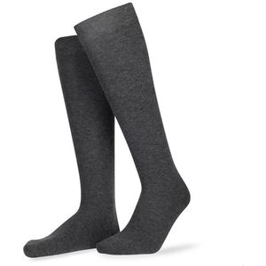 Hudson Ksh kniekousen voor heren, 004900 katoen, gebreid, 97% katoen, warm en zacht, zonder knellende rubberen draden, drukvrije relax-comfortband, zeer hoog katoenaandeel, grijs gemêleerd, 43/44 EU