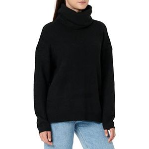 Vila Vicilia Rolneck L/S Knit Top/Su-Noos Pullover voor dames, zwart, XS