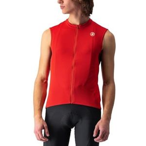 CASTELLI Entrata VI Mouwloos fietsshirt voor heren en dames, ademend en licht, ideaal voor zomerse fietstochten, rood/bordeaux ivoor, 3XL