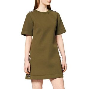 Love Moschino Damesjurk met logo buttons_jersey met korte mouwen, meerkleurig (Green+black 4007), 44