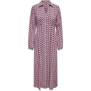 ONLALMA Life Poly Kiara Shirt Dress AOP, Magenta Purple/Aop: 584 Posh, M