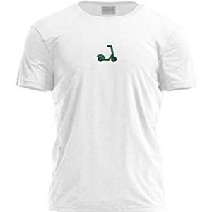 Bona Basics, Digitale print, basic T-shirt voor heren, 100% katoen, wit, casual, bovenstuk voor heren, maat: L, Wit, L