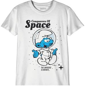 Les Schtroumpfs T-shirt voor jongens, Wit, 12 Jaren