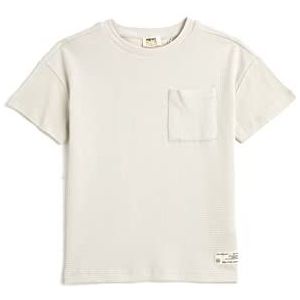 Koton Boys Basic T-shirt met korte mouwen, ronde hals, katoen, grijs (910), 6-7 Jaar