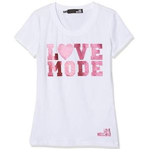 Love Moschino Love Mode Print_Short Sleeve T-Shirt Dames, Wit (White A00), 42 NL (Fabrikant maat:46)