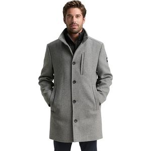 Tom Tailor - Lange Wollen Jas - Regular Fit - Opstaande Kraag