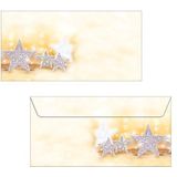 SIGEL DU035 enveloppen Kerstmis ""Glitter Stars"", DIN lang, 50 stuks
