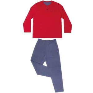 EMINENCE - Lange pyjama met V-hals voor heren, jersey, Rood, L