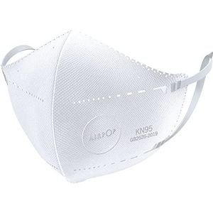 Airpop Pocket 4 Pk Herbruikbaar en Wasbaar Gezichtsmasker, 4-Laags Mond en Neus Masker, Voorgevormde Pasvorm, Lichtgewicht Ontwerp, Mondkapjes voor Volwassenen voor Meermalig Gebruik, 4 Pk, Wit