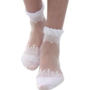 Yuko B. - Elegante voile sokken voor dames - Zeer duurzaam en comfortabel - Diva Blanc - Machinewasbaar - Ideaal voor sneakers, hoge hakken - Cadeau-idee voor dames, Wit, 36-41 EU