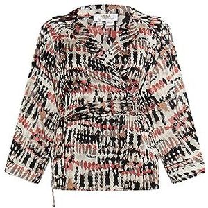 IDONY dames wikkelblouse, grijs, donkerroze, meerkleurig, XXL