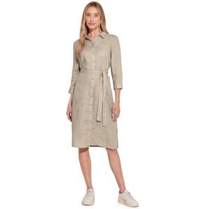 Street One Ls_Solid Linen Shirt Lo Dress voor dames, Touch Of Zand, 38