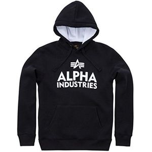 ALPHA INDUSTRIES Heren Foam Print Hoody Sweatshirt, Zwart/Wit, 4XL