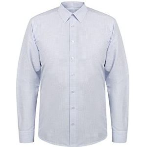 palpito Zakelijk overhemd voor heren, blauw geruit, 40