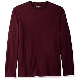 Amazon Essentials Men's T-shirt met lange mouwen en slanke pasvorm, Bordeauxrood, S