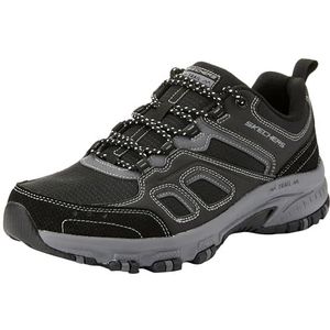 Skechers Heren Hillcrest Pure Escape Trekking Low Cut, zwart synthetisch/textiel/houtskool trim, 8 UK, Zwarte synthetische textiel houtskool Trim, 42 EU