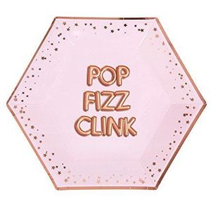 Neviti 773239 Glitz & Glamour - Plaat - Groot - Roze & Roségoud - Pop Fizz Clink Paper