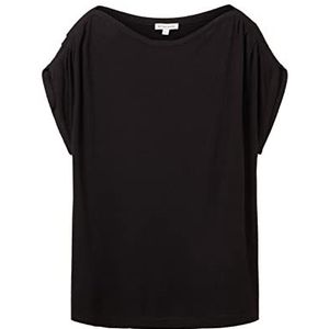 TOM TAILOR Dames 1036894 T-shirt, 14482-Deep Black, L, 14482 - Deep Black, L