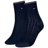 Tommy Hilfiger - Huissokken - Blauw - 2-pack - Halfhoge Sokken