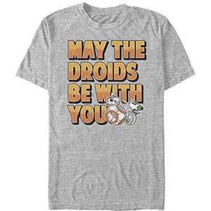 Star Wars Unisex Droids Be With You Organic T-shirt met korte mouwen, grijs, gemêleerd, XXL