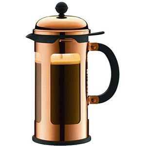 Bodum CHAMBORD koffiezetapparaat (French Press System, lekbescherming, roestvrij stalen frame, 1,0 liters) koper