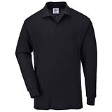 Portwest B212 Lange Mouw Poloshirt, Normaal, Grootte M, Zwart