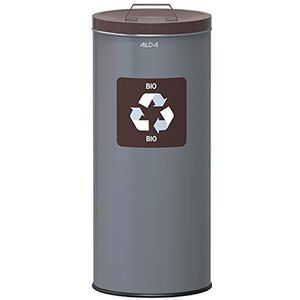 Alda Eco Afval Segregatie Bin 45 Liter, Grijs en Deksel Kleur-Bruin, One Size