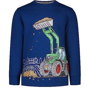 SALT AND PEPPER Sweatshirt voor jongens met bedrukt tractormotief van katoen, blauw, 92/98 cm