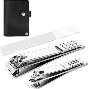 Euqvunn 3 Pcs Nagelknipper Set voor Dikke Nagels, Nagelknipper van Heavy Duty, Professionele Nagelknipper van Koolstofstaal voor Vingernagel en Teennagel, Grote Teennagelknipper voor Senioren Mannen