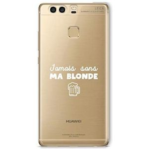 Zokko Beschermhoes voor Huawei P9 Plus, Jamais ohne meine Blonde – zacht, transparant, witte inkt.