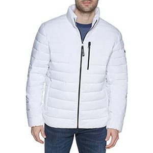 Calvin Klein Lichtgewicht puffer waterbestendige jas voor heren, Inpakbaar Wit, L