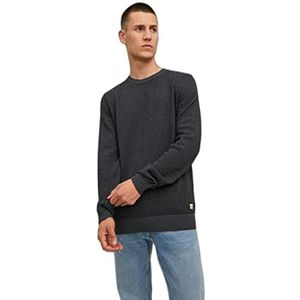 JACK & JONES Heren Jjeatlas Knit Crew Neck Noos Pullover, dark grey melange, L