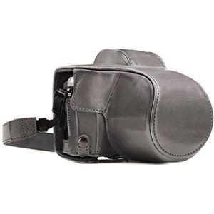 MegaGear MG1607 Canon EOS 2000D (18-55mm) Ever Ready lederen camera-hoes met draagriem - zwart