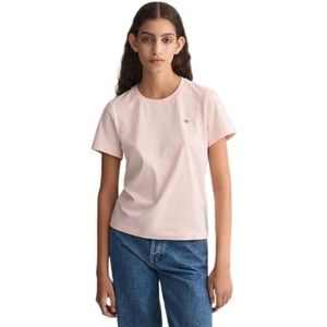 GANT Reg Shield Ss T-shirt voor dames, Faded Pink, 5XL