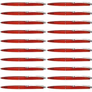 Schneider 132002 K20 Icy Colours balpen (schrijfkleur: rood, medium, onuitwisbaar) pak van 20, rood
