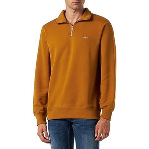 GANT REG Shield Half Zip Sweatshirt, warm bruin, standaard, Warm bruin., S