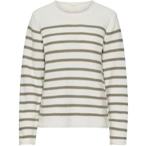Part Two Damestrui, ronde hals, strepen, regular fit, lange mouwen, strak gebreid, Vetiver Stripe, L