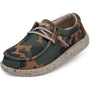 Hey Dude Wally Youth Sox, Moccasin kinderen en jongeren, Groen Army Camo, 31 EU