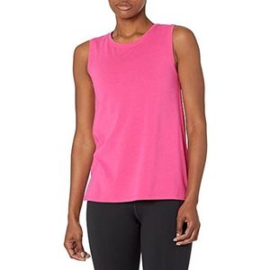 Amazon Essentials Women's Yogatop van zacht katoen met normale pasvorm, verkrijgbaar in grote maten (voorheen Core 10), Helderroze, L