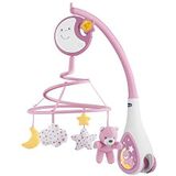 Chicco Next2Dreams Babymuziekdoos mobiel voor kinderbed en bed, 3 in 1, compatibel met Next2Me kinderbedje met geluidseffecten, nachtlichtprojector en klassieke muziek, 0+ maanden, roze