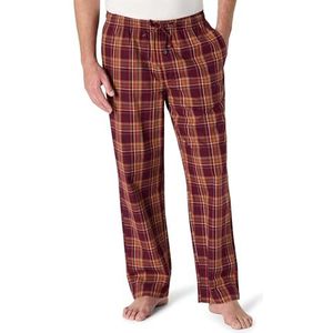 Amazon Essentials Men's Geweven pyjamabroek met rechte pasvorm, Bordeauxrood Roest Geruit, 3XL