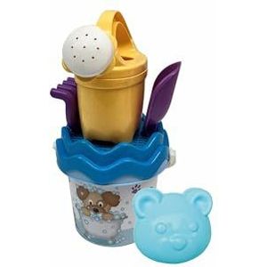 Simba 107114646 Baby emmerset voor honden, 6-delig, emmer, zeef, zandfrom, schep, hark, gieter, hoogte: 11 cm, D: 14 cm