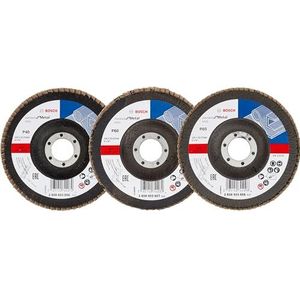 Bosch Professional 3 stuks Lamellenschijven Set X431 Standard for Metal (voor staal, gietijzer, plaatstaal, Rechte, Ø 125 mm, Korrel 40/60/80, Accessoires Haakse Slijper)