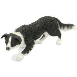 Leonardo Collectie Border Collie, Steen, Zwart, 17 x 4 x 6 cm